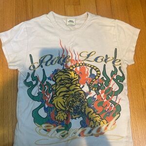 Urban Outfitters White Graphic Baby Tee